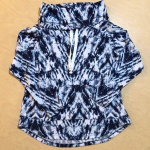 Indigo Blue & white cowl neck light pullover